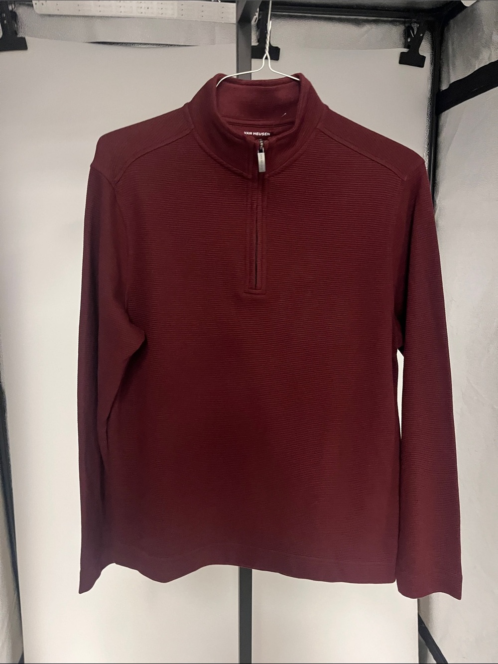 Van Heusen Men's Wine Red Half‑Zip Sweater